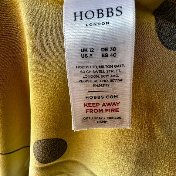 HOBBS JEANNE FLORAL SLEEVE DRESS, YELLOW/MULTI - Picture 9 of 9